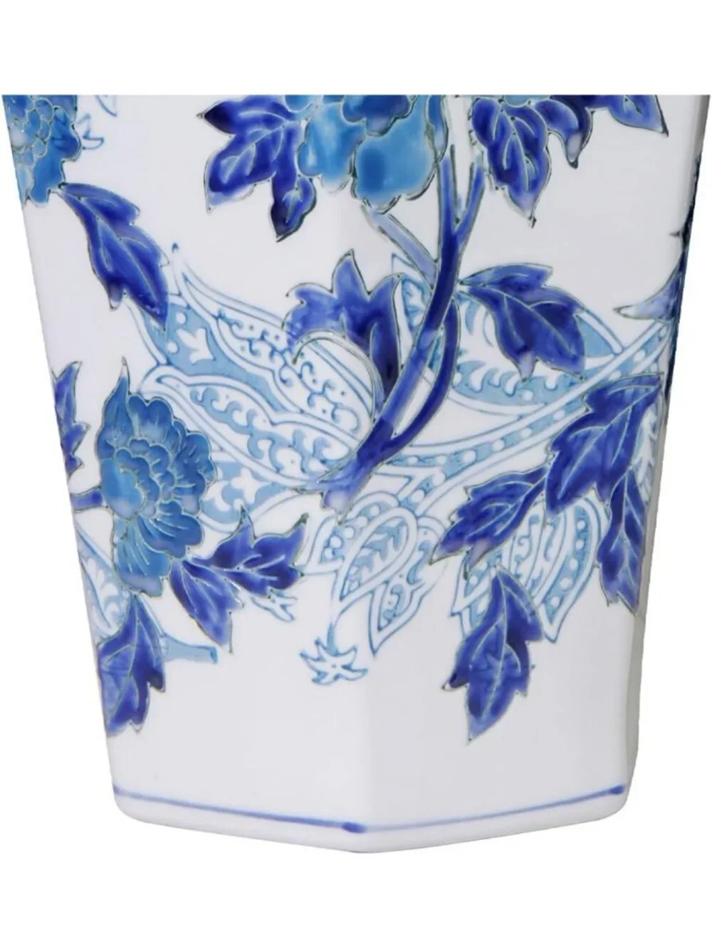 Hand-Painted Floral Chinoiserie Vase 14.6